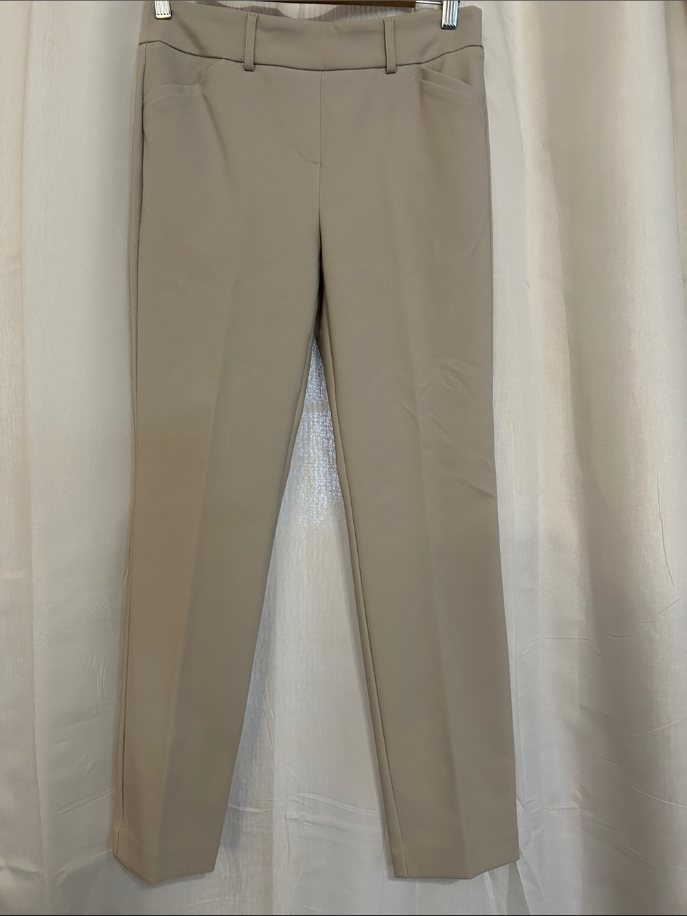 Rachel Zoe Slim Tailored Stretch Pull On Ankle Trousers in Beige
